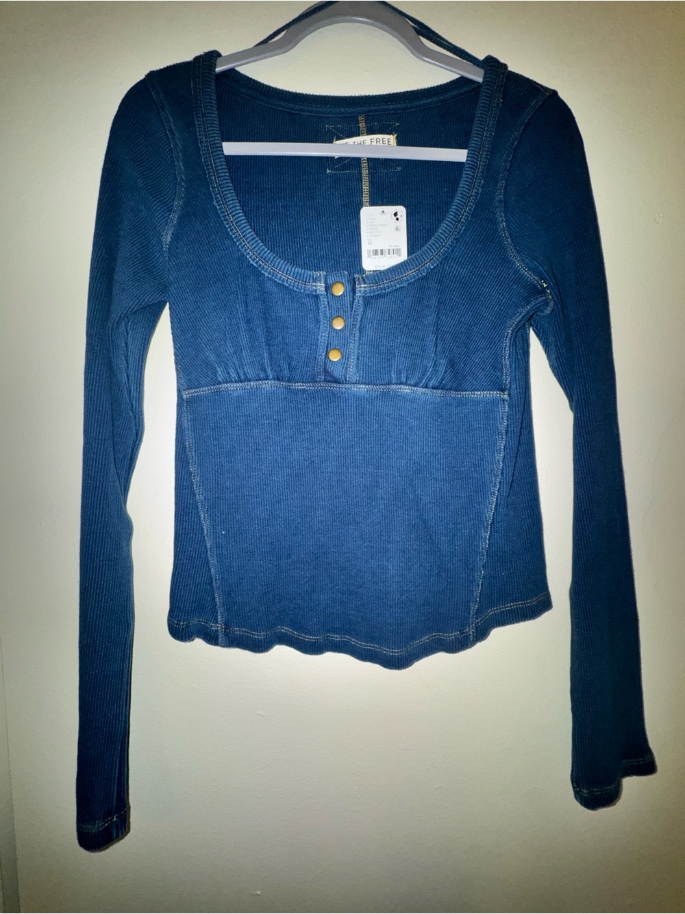 We The Free Born Again Henley in Indigo Combo NWT